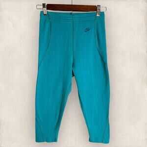 Vintage Nike Sweatpants Womens Small Capri Teal Blue 90s Gray Tag Streetwear